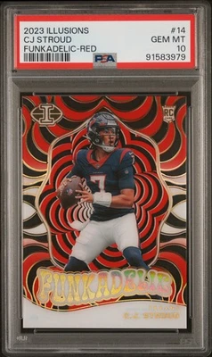 2023 Panini Illusions CJ Stroud #14 Funkadelic Red 135/199 PSA 10 - Image 1 of 2