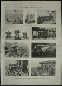 British Navy Scenes On HMS London 1908 1 Page Photo Article - Picture 1 of 1
