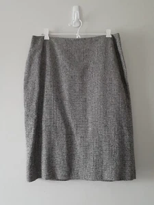 Brooks Brothers Women's Black & White Silk Linen Blend Tweed Suit Skirt size 10 - Picture 1 of 4