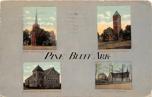 J11/ Pine Bluff Arkansas Postkarte um 1918 4 Ansicht Kirchengebäude 4 - Bild 1 von 4