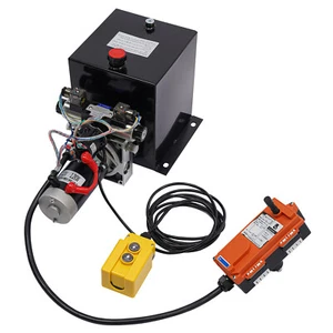 8 Quart Double Acting Hydraulic Pump 12V DC Dump Trailer Power Unit Wireless R/C - Picture 1 of 16