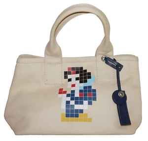 MARC by MARC JACOBS Natural Canvas PIXEL SNOW WHITE Tote 10x14 *MARKS - Picture 1 of 20