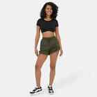 Halara Drawstring Side Zip Pocket Casual Shorts 3" Army Green XL NWT