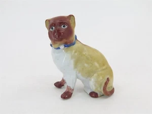 Antique Porcelain Pug Dog Figurine 3" tall (Attributed to Dresden) - Picture 1 of 7