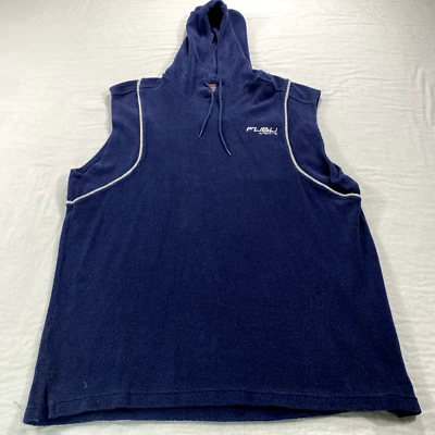 DE COLECCIÓN FUBU Sudadera con Capucha Para Hombres Grande Azul Pullover Sudadera Sin Mangas Hip Hop Años 90 Foto 1 de 4