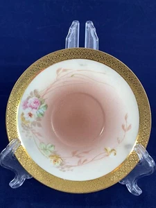 Vintage Saucer Limoges Victor Freisinger Gold Trim w/ Flowers Teacup France - Picture 1 of 4