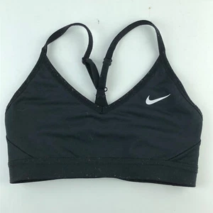 Nike PRO Dri Fit Black Sports Bra Womens Vented & Mesh Back Size XS VV7 - Picture 1 of 5