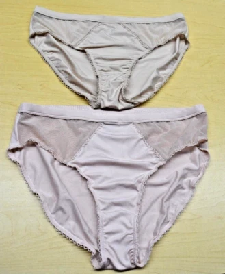 Lote de 2 calcinhas Parfait corte francês rosa nua G grande corte alto renda de microfibra - Imagem 1 de 4