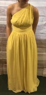 Tevolio Women's Dress Size 4 Yellow One Shoulder Long Formal Brand New LBB76 - Image 1 of 3