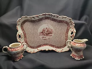 Vassoio porcellana 12" vintage collezione Olimpiadi Cina con lattiere e zuccheriere raro - Foto 1 di 22