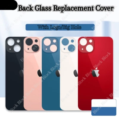 Back Glass Replacement Cover For iPhone 15 14 13 12 11 Pro Max XR XS 8 Big Hole - Image 1 of 4