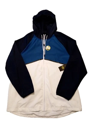 Men's ATHLETIC WORKS full zip hooded water repellent windbreaker jacket 2XL NWT - Image 1 of 4
