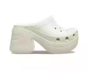 New! Crocs Siren Clog Platform Block High Heels Bone/White Slip On Womens Size 9 - Picture 1 of 7