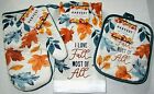 FALL Kitchen Towel/Ovenmitt & Potholder Set  I LOVE FALL MOST OF ALL