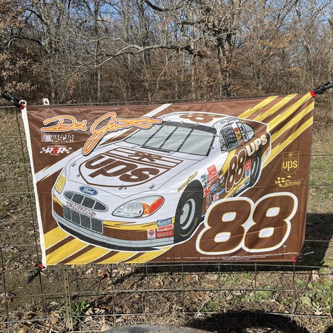 Nascar mancave banner flag dale jarrett #88 euc 3’ x 5’ e1 Cover