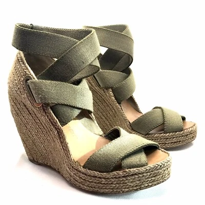 ЖЕНСКИЕ ХАКИ ЗЕЛЕНЫЙ «ZESTA» JEAN-MICHEL CAZABAT НА ТАНКЕТКЕ КАБЛУКА САНДАЛИИ РАЗМЕР 37,5 - Изображение 1 из 4