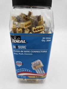 Ideal 30-1034J Connettore Filo Push-In Sicuro ~ Modello 34, 4 Porte Giallo, 200/vaso - Foto 1 di 6
