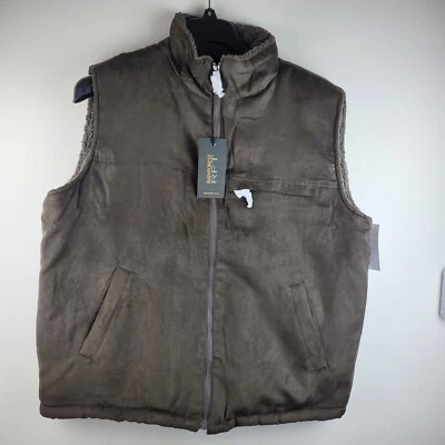 Rainforest Mens Faux Micro Suede Faux Shearling Lined  Vest size L - Image 1 of 4