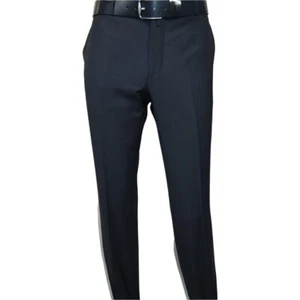 Pantalones de pavo MONO para hombre 100 % lana frente liso ajuste regular 2501-02 azul marino - Imagen 1 de 12