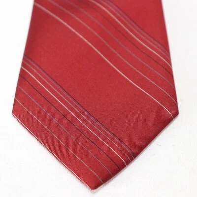 Corbata Envoy De Colección Para Hombres 57 en Seda Rojo Negro Blanco A Rayas Clásica Power CEO Foto 1 de 4