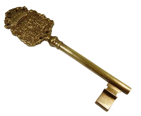 ANTIQUE SKELETON LARGE KEY SCENARY FROM 1890S  19TH CENTURY SOLID BRONZE Cover