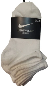 Nike Lightweight No Show Socks 8 Pair Little Kids White 10C-3Y FREE SHIP $20 - Picture 1 of 5
