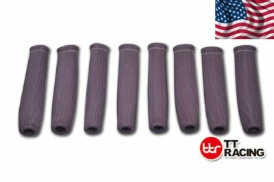 PURPLE 1200° SPARK PLUG WIRE BOOTS HEAT SHIELD PROTECTOR SLEEVE SBC BBC 350 457 — 第 1/4 张图片