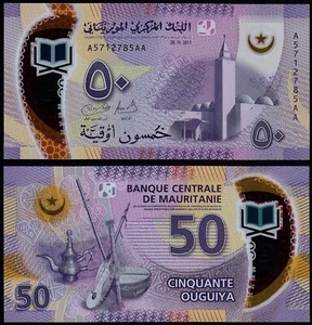 MAURITANIA 50 OUGUIYA (P22) 2017 POLYMER UNC - Picture 1 of 1