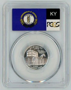2001-S Silver Proof Kentucky 25C PCGS PR70 DCAM State Quarter Deep Cameo - Picture 1 of 2