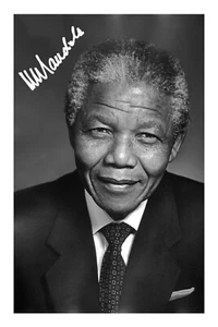 Nelson Mandela Signed Photo Print Autograph South African President Africa - Picture 1 of 1