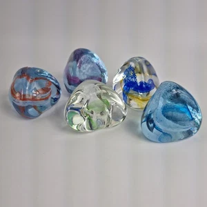 Lot of 5 Caithness Scotland Art Glass Paperweights Abstract Swirl Design exc.con - Picture 1 of 11