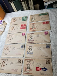 U.S.1940-AMERICAN Educators-TEN (10)-FDC'S-LOT OF 2 COMPL.SETS,SOME SIGNED-#2 - Picture 1 of 11