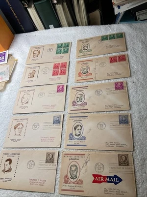 U.S.1940-AMERICAN Educators-TEN (10)-FDC'S-LOT OF 2 COMPL.SETS,SOME SIGNED-#2 - Image 1 of 4