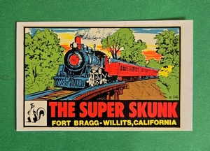 VINTAGE ORIGINAL 1965 "THE SUPER SKUNK #45" FT. BRAGG-WILLITS WASSER AUFKLEBER KUNST - Bild 1 von 1