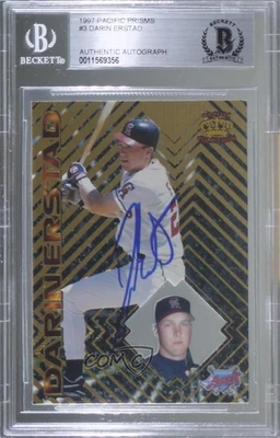 BAS 1997 Pacific Crown Collection Prism Darin Erstad #3 BGS Authentic Auto - Image 1 of 2