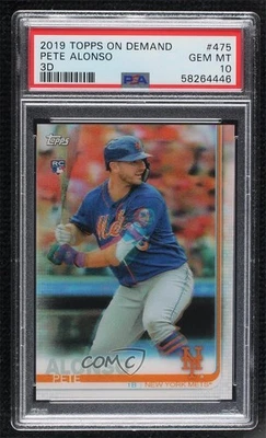 2019 Topps On Demand 3D /540 Pete Alonso #475 PSA 10 GEM MT Rookie RC - Image 1 of 2
