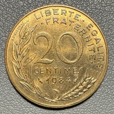 1984 France 20 Centimes coin - Excellent Condition - Image 1 of 2