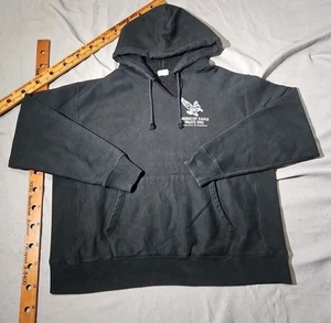 Sudadera con Capucha Champion De Colección Hombres XL Negra Tejido Inverso American Eagle Waste Industry Años 90 - Imagen 1 de 15