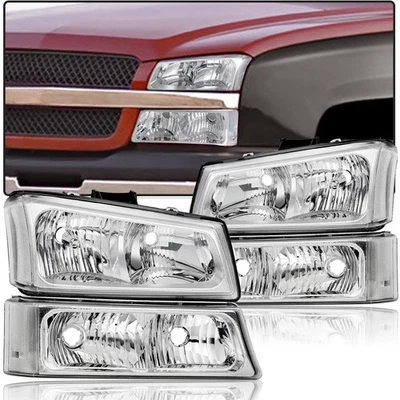 For 2003 2004 2005 2006 Chevy Silverado Chrome Headlights Clear Signal Lamps Set Foto 1 de 4