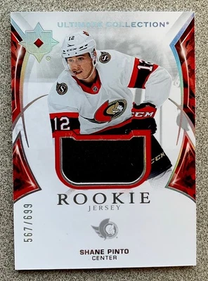 2021-22 Upper Deck Ultimate Collection Rookies Jersey Shane Pinto Rookie 567/699 - Image 1 of 2