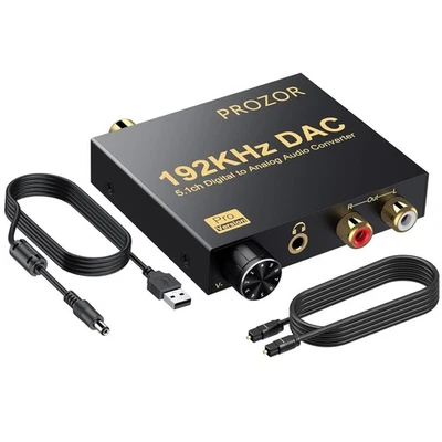 PROZOR DAC Wandler 5.1CH 192kHz Optical Coaxial to Cinch L/R 3.5mm DAC with Volu - Bild 1 von 4