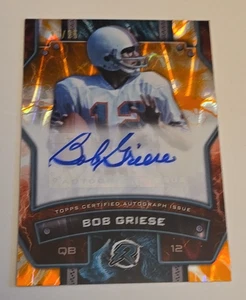 2025 Topps Resurgence RSBG Bob Griese Signatures Orange Refractor Auto /25 - Picture 1 of 8