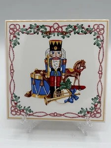 Vintage Block Spal Whimsy Christmas Nutcracker Hot Plate Trivet Cork Backed - Picture 1 of 6