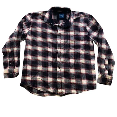 Essex Crossings Mens Shirt Large Long-Sleeve Plaid Flannel Button Up Casual Red - Image 1 of 4