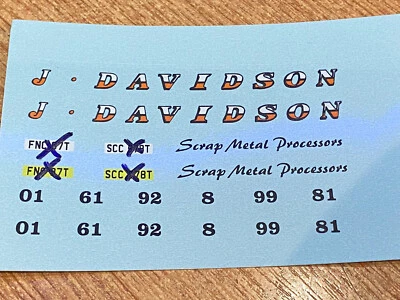 1:50 WSI J.Davidson “Terminator” decals only for Trailer Conversion Code 3 - Image 1 of 4