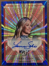 2022 Donruss UFC Laura Sanko Blue Laser Voices of The Octagon Auto SSP /25