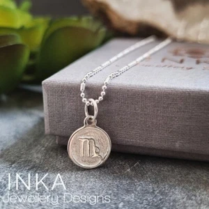 Inka 925 Sterling Silver 16" Necklace with Virgo Zodiac pendant - Picture 1 of 2