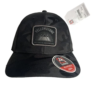 New Avalanche “YELLOWSTONE Outdoor Adventure” Black Camo StrapBack Cap - OSFA - Picture 1 of 11
