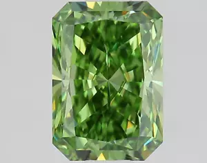 1.04 CT Emerald Cut IGI Certified Fancy Green Lab Cultured Diamond VS1 Clarity - Picture 1 of 2