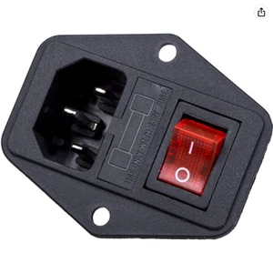 Módulo entrada 3 pines IEC320 C14 conector interruptor macho enchufe 10A 250V - Imagen 1 de 4